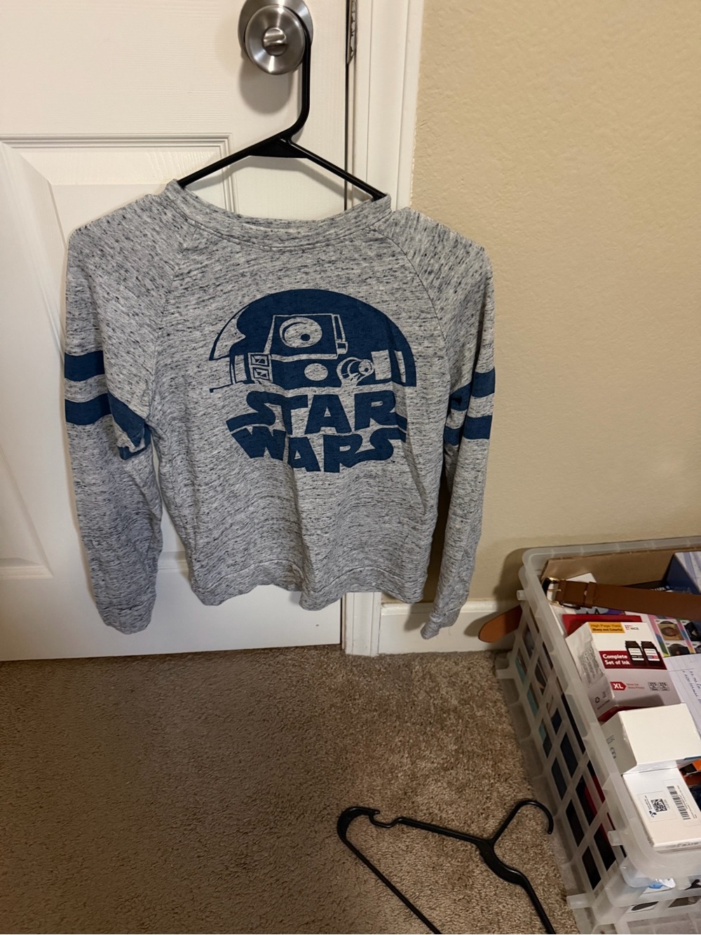 Star Wars Kids Heather Gray Sweatshirt with Navy R2-D2 Graphic